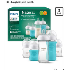 Philips Avent Glass Baby Bottle Gift Set Anti Colic 4oz 8oz SCD858/01