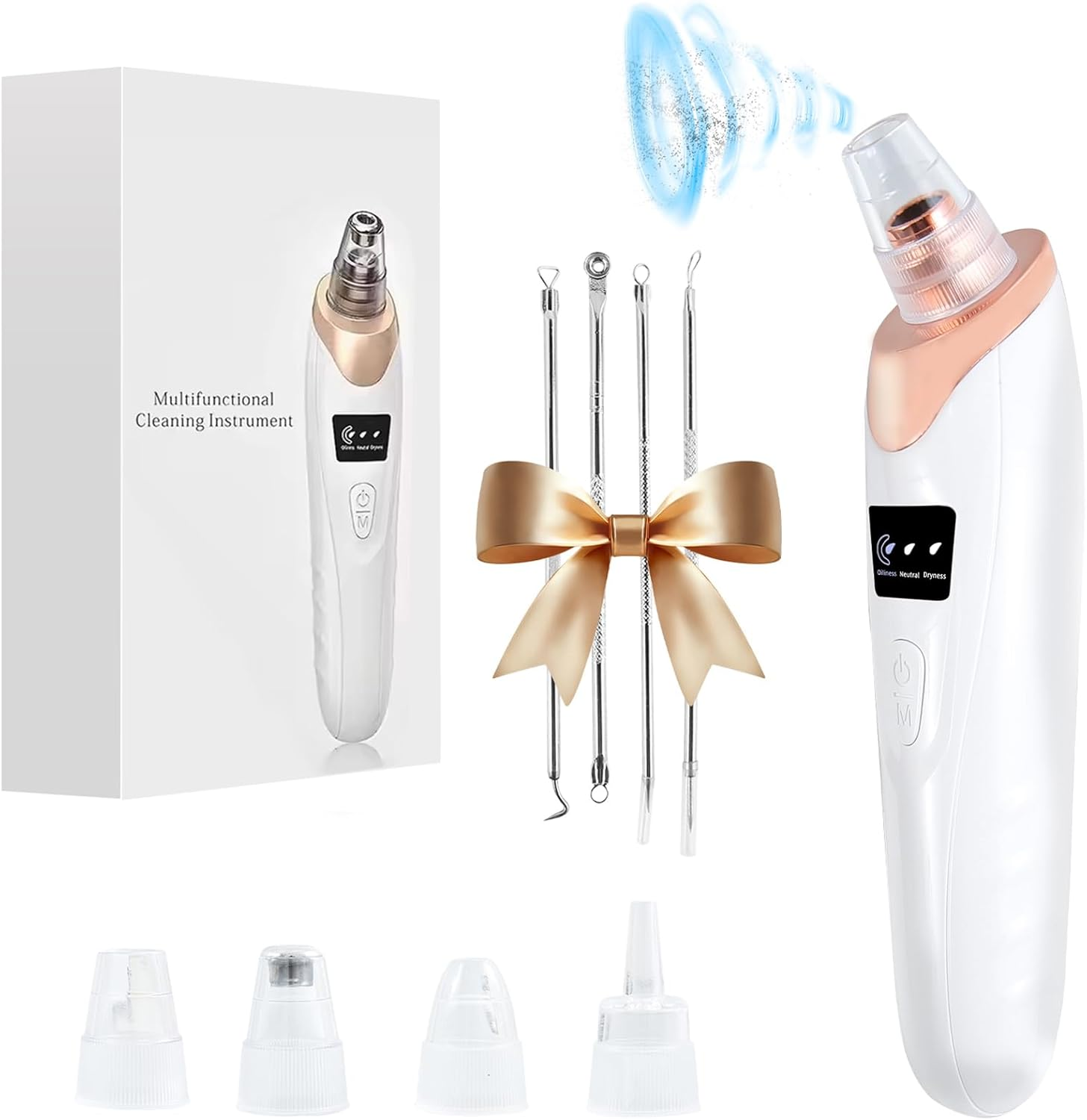 Blackhead Remover Vacuum, Pore Vacuum with 3 Adjustable Suction Power Modes, Bla