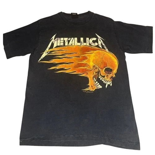 Metallica Summer Sht Tour Shirt Pushead Flamin 1990s vintage concert t-shirt, vintage, size L, single stitch, B+ condition