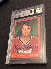 Beckett 10 Gem Mint Auto Bill Barber Signed 1973-74 O-Pee-Chee Rookie Card #81