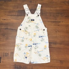 OshKosh B'gosh Kids Toddler 5T Shorts Overalls Tropical Palm Tree Print