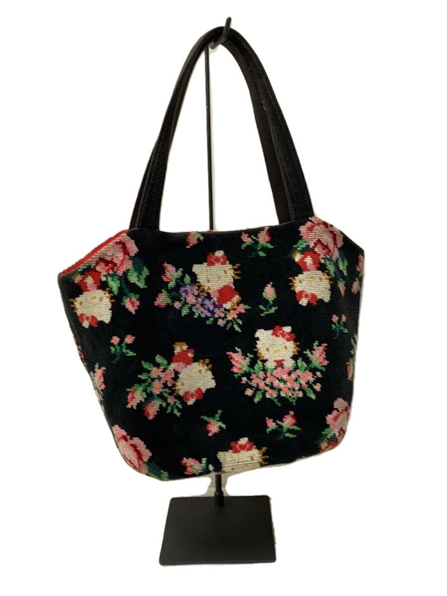 FEILER × Sanrio Hello Kitty Mini Tote Bag Black flower handbag