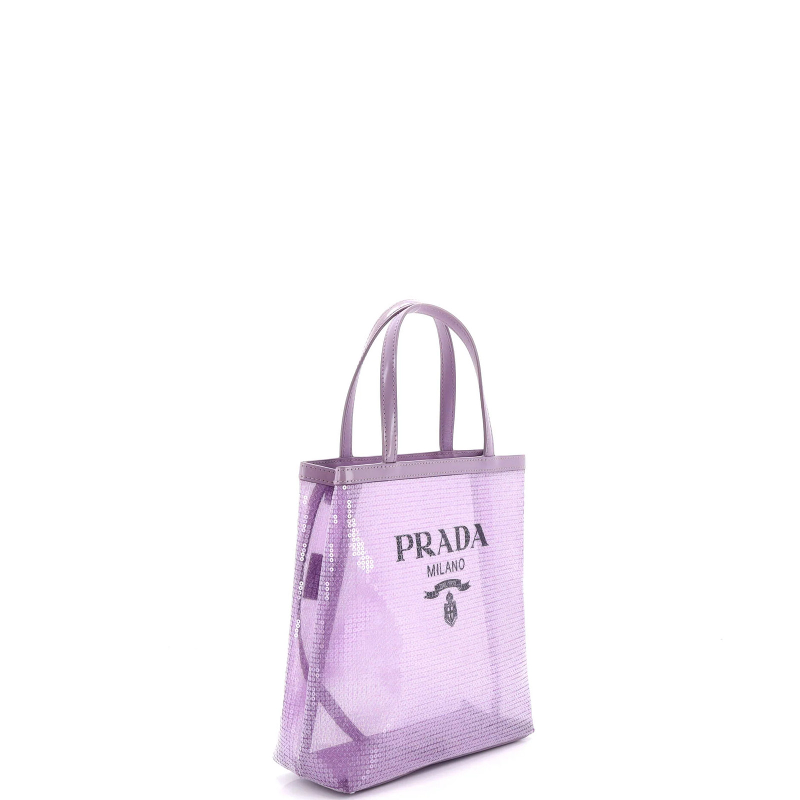 Prada Logo Open Tote Sequined Mesh Small thumbnail 3
