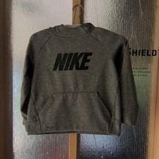 Nike Dri-FIT Gray Solid Pullover Hoodie w/ Pockets Logo Men's Size S