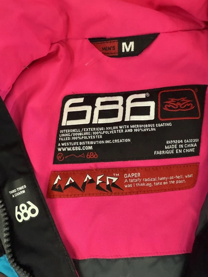 80’s Retro “Totally Radical” 686 GAPER One-Piece Snow Suit Adult Medium - Image 3 of 4