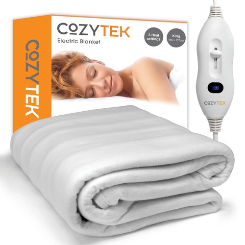 King Size Double Electric Blanket Heated - 3 Heat Settings Machine Washable