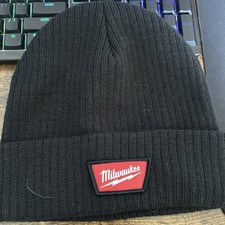 Milwaukee Black Beanie Rib Knit Cuffed Beanie Adult One Size Cap Hat M750B NEW