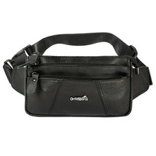 Leather Fanny Pack for Men Women,Genuine Leather Waist Belt Bag with Adjustab...