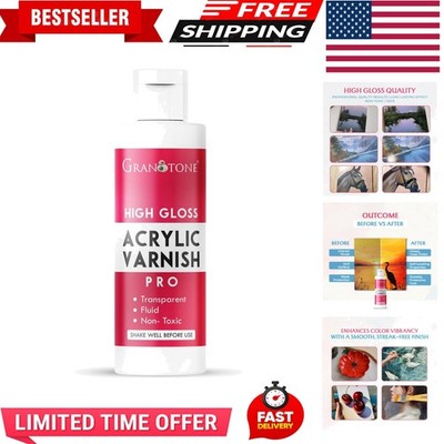 Clear Coat Acrylic High Gloss Varnish Finish 3.38 fl oz 100 ML Non Yellowing ...