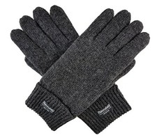 Men's Pure Wool Knitted Gloves with Thinsulate Lining Small-Medium Anthra