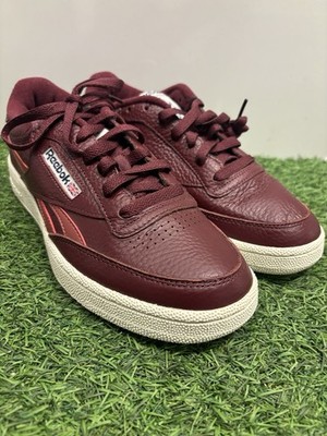 New Reebok Mens Club C Revenge Mu Maroon Leather Sneakers DV7025 Size 7.5 $89