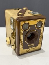 Kodak Brownie Six-20 Box Camera Model F w/ Flash Contacts Vintage 50s England