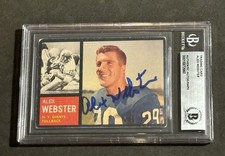 ALEX WEBSTER 1962 TOPPS SIGNED AUTOGRAPHED CARD #105 BECKETT BAS AUTHENTIC