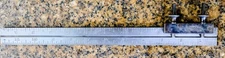 🗽VINTAGE STARRETT ADJUSTABLE  RULE CLAMP STOP WITH RULE