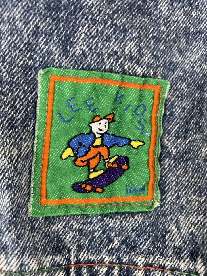 Vintage 90’s Lee Kids Denim Overalls Baby Boy 24 Months Skater  - Image 4 of 4