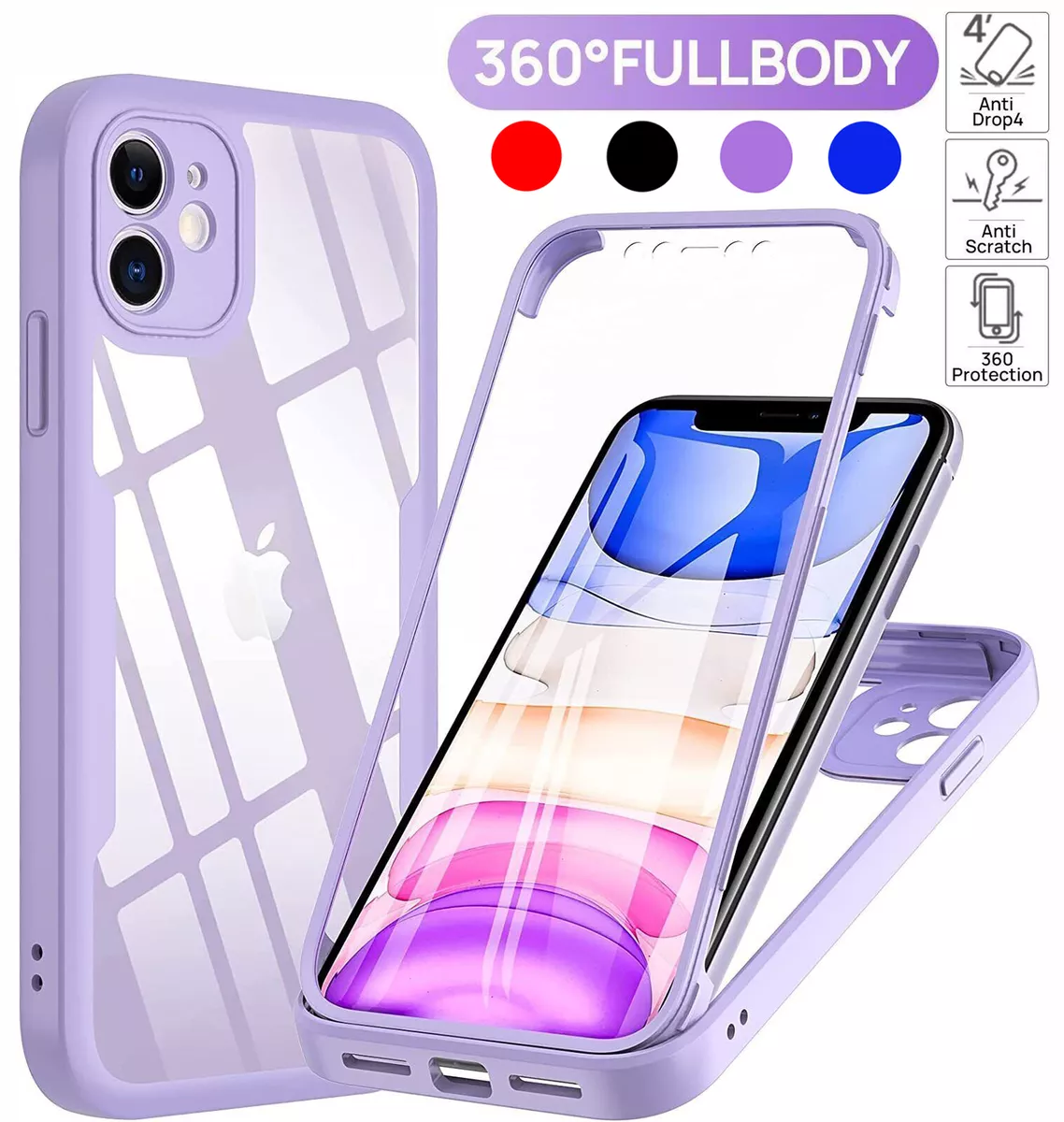 360 Full Body Case Protective Cover For iPhone 15 Pro Max 13 12 11 XR 8 14 Plus