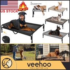 Veehoo Cooling Chewproof Elevated Dog Bed Sle...
