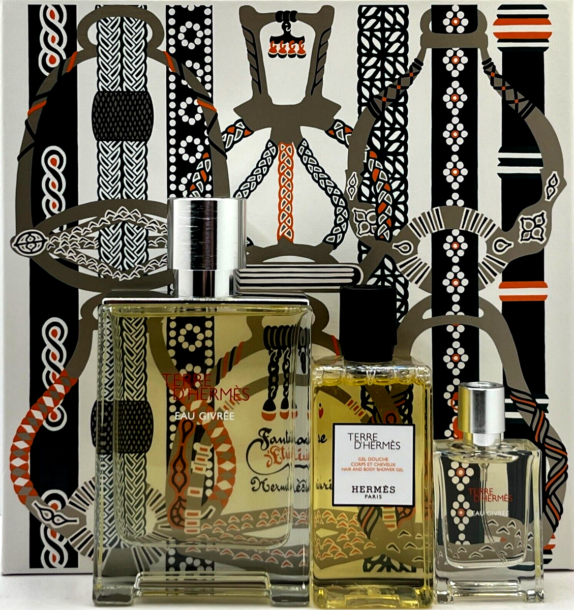 HERMES TERRE D'HERMES EAU GIVREE 3 PCS GIFT SET EDP 3.3 Oz, EDP