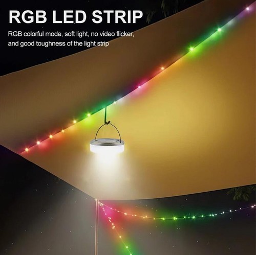 Solar 10m LED Camping String Lights Stowable Retractable Waterproof Outdoor 2in1 - Picture 8 of 17