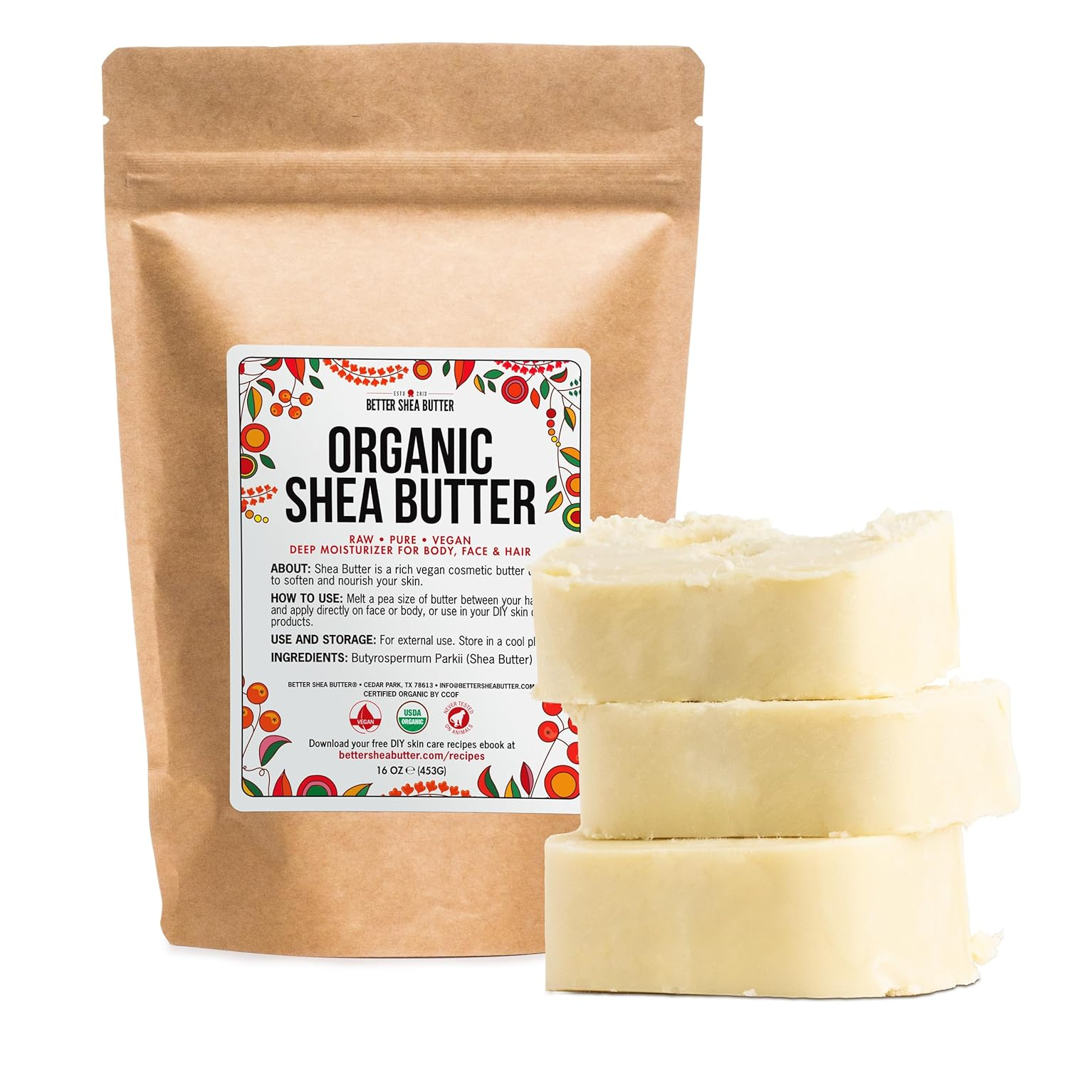 Organic Shea Butter Raw Unrefined | Pure African Shea Butter for Hair & Dry Skin