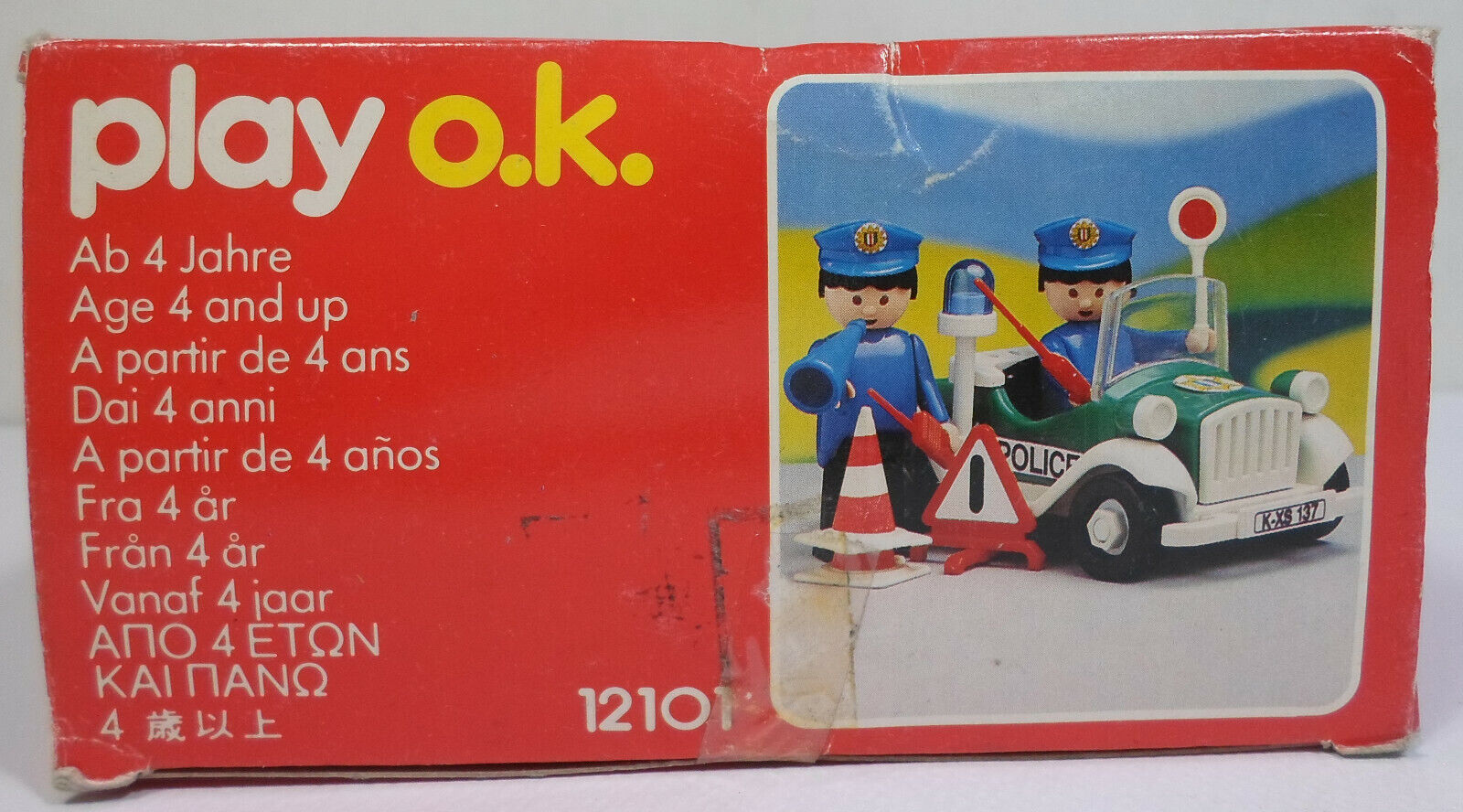 VINTAGE 1990 TOY CARRERA POLICEMEN SET POLICE PATROL CAR PLAY OK 12101 MIB