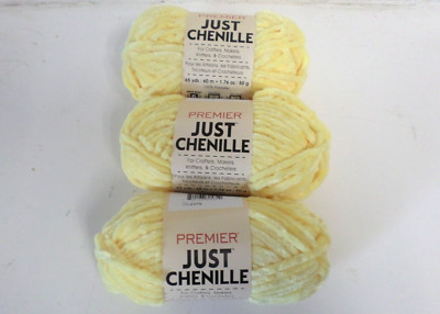 Premier Just Chenille Yarn Lot of 3 Yellow