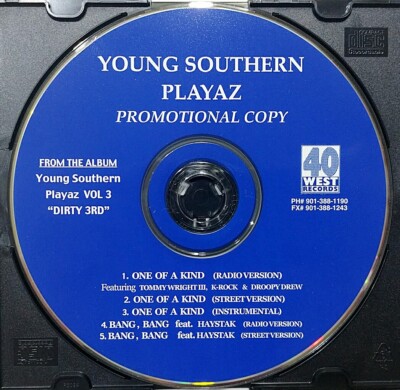 CD) Young Southern Playaz – One Of A Kind &frasl; Bang, Bang, Promo, Ex