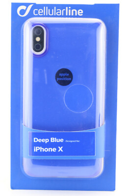 Cellularline Deep Blue Schutz Hülle Apple iPhone X blau Handy Gummi Case 565