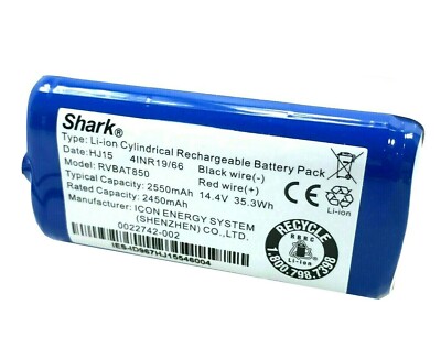 OEM Shark RV761R00US RV761_NR RV761R01US Battery 2550mAh Replacement Part 