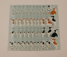 Mrs Grossman's Lot 10 Strips Puppies 1987 Vintage Stickers Scrapbooking