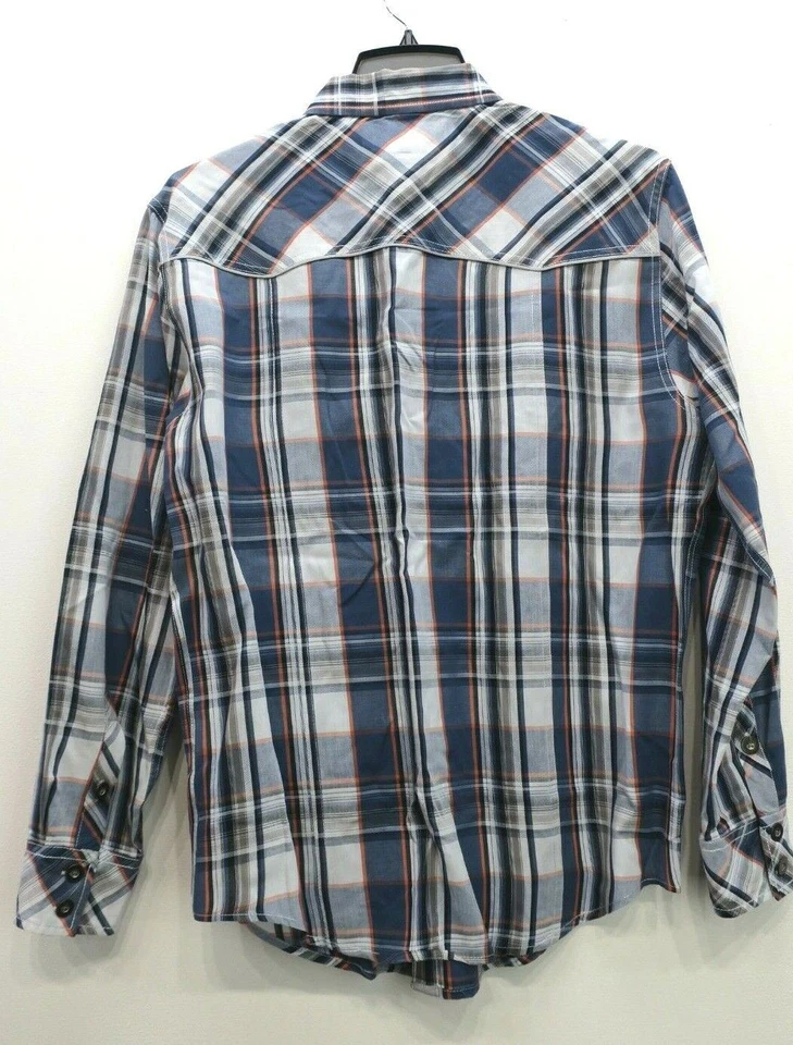 Helix Men Plaid Long Sleeve Flap Pockets Athletic Fit Casual Button Up Shirt M - Image 2 of 4