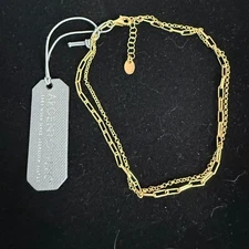 NWT Argento Vivo 18K Gold Plated Sterling Silver Double Layer Chain Anklet