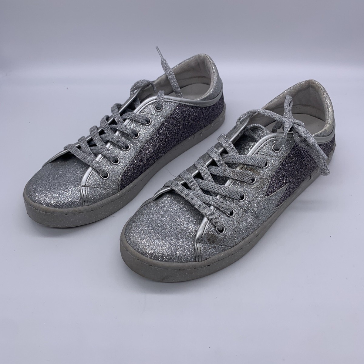 Shimmer And Shine Sneakers Gianni Bini Silver Shimmer Glitter