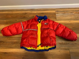 tommy hilfiger jacket yellow blue and red