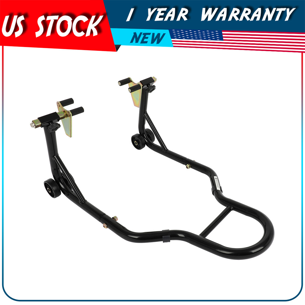 Universal Black Motorcycle Sport Bike Front Wheel Chock Lift Stand - Autodayplus