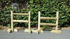 Two Pairs of 90cm (3ft) Show Jump Training Wings with 4 pairs of Jump Cups