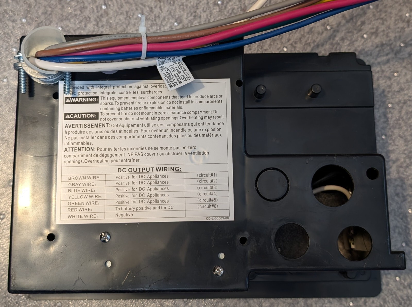 WFCO WF8735P Black 30 Amp Power Center (RV AC & DC Power Distribution