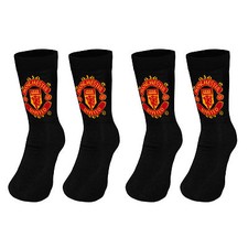 MANCHESTER UTD Kids Boys Dress Socks Size 4 - 6 Soccer 2 pairs Football New