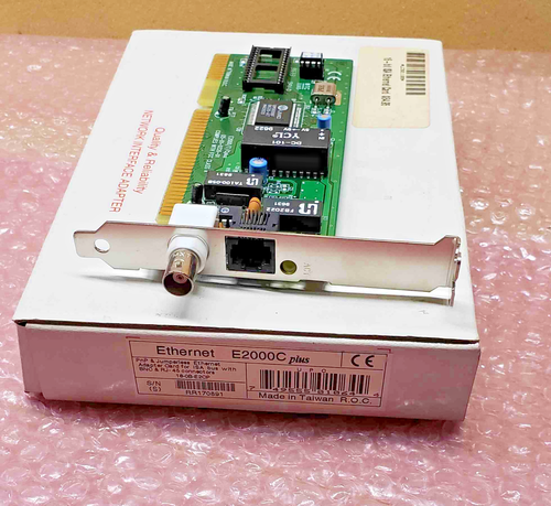 New 1996 BTC E2000C Plus ISA NE2000-compatible ethernet adapter card, RJ45 & BNC - Picture 2 of 4
