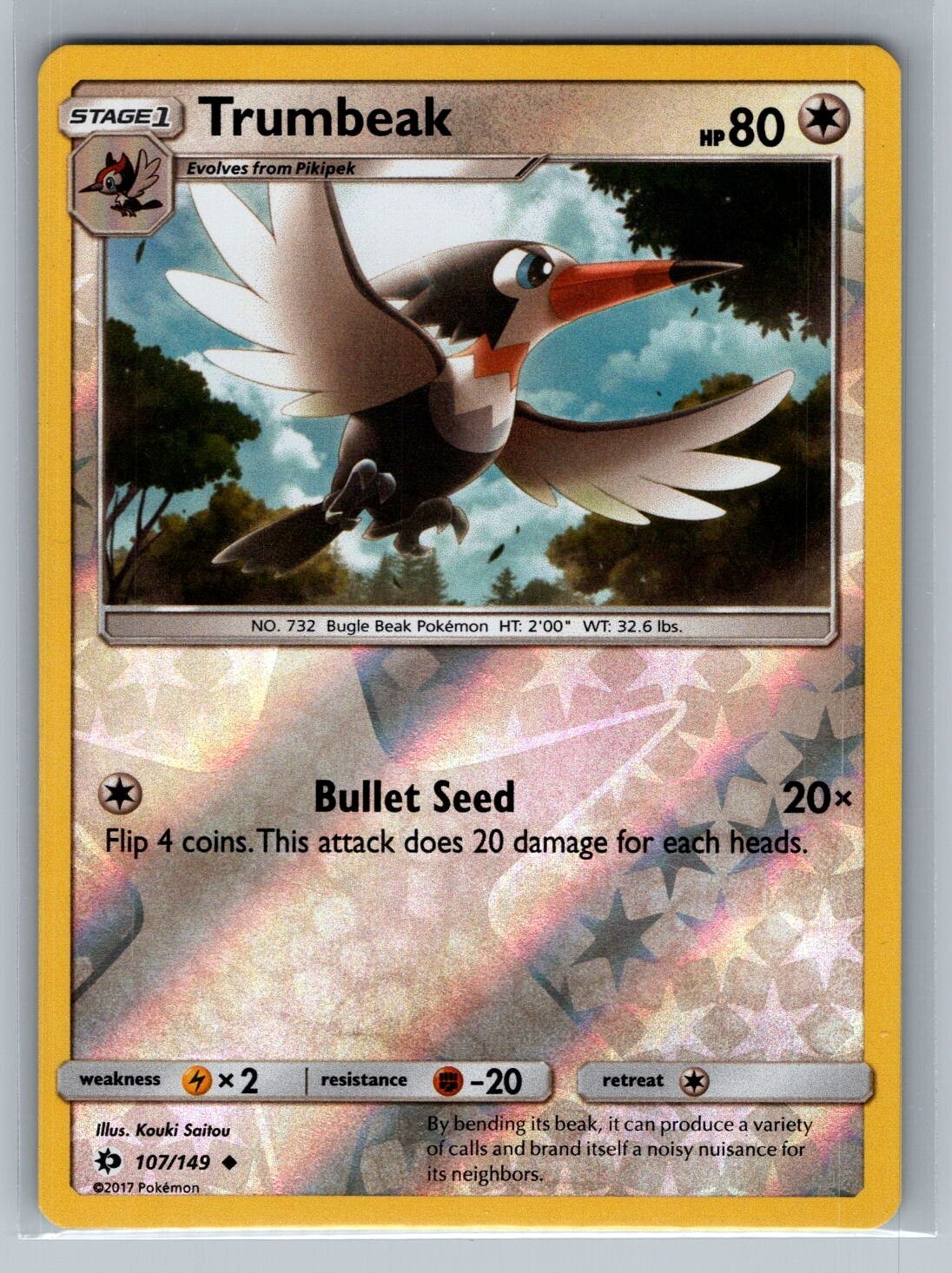 Reverse Holo Foil Trumbeak # 107/149 Sun & Moon Base Set Pokemon Cards NM/MINT