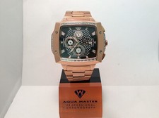 Men Aqua Master Jojo Jojino Joe Rodeo Rose Metal Band 51mm Diamond Watch W#354
