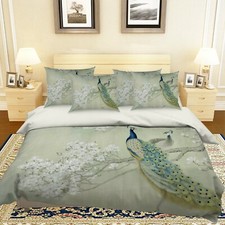 3D Peacock Flower ZHUB122 Bed Pillowcases Quilt Duvet Cover Queen King Zoe