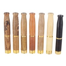 Soporte de cigarrillo de madera retro filtro de varilla doble filtración cigarrillo pipa de tabaco