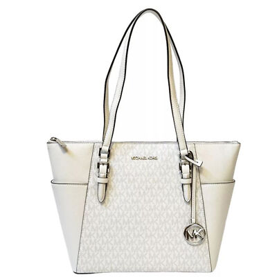 MICHAEL KORS ホワイトレザートートバッグ MICHAEL KORS - 良品 マイケルコース レザー トートバッグ 鞄