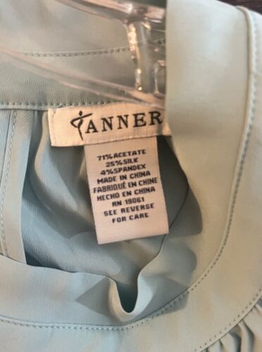 DONCASTER AND TANNER (2) Sleeveless Blouses Blue & Brown Silk Blend NWT Sz 10M - Picture 3 of 10