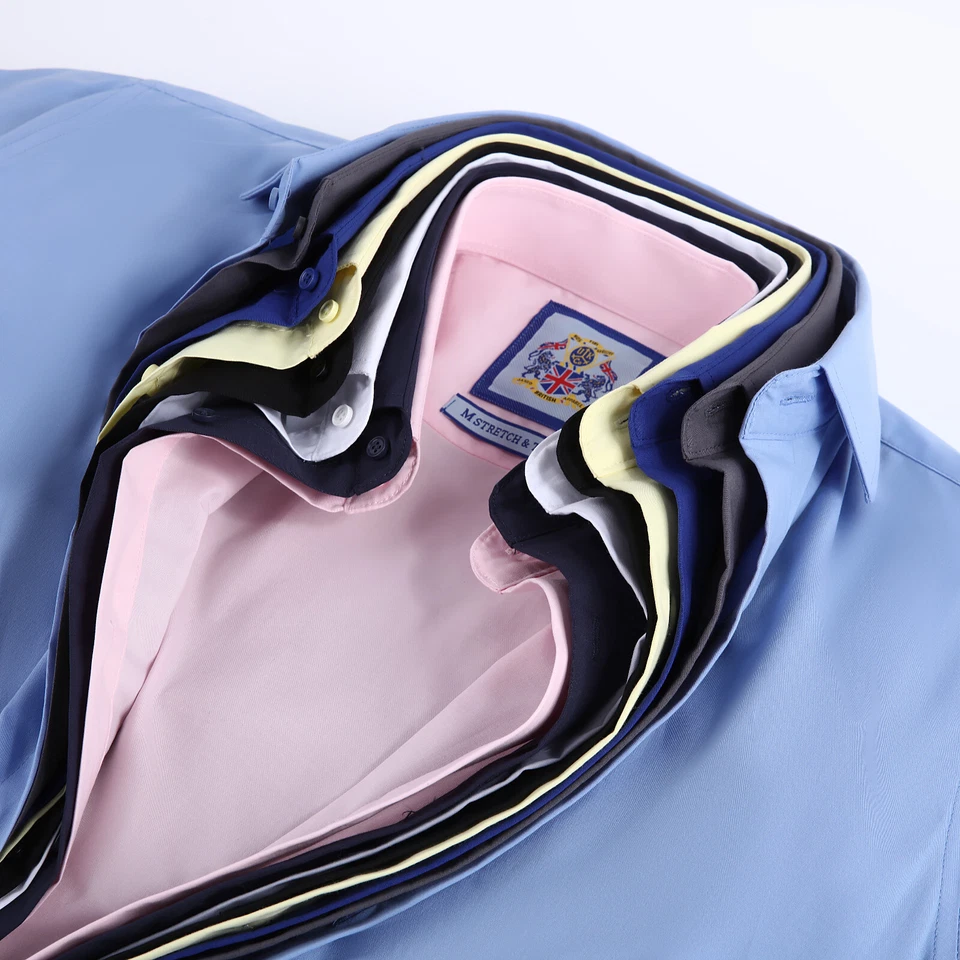 Camicia elegante da uomo Vestibilità elasticizzata e affusolata,Ricco di cotone - Immagine 4 di 4