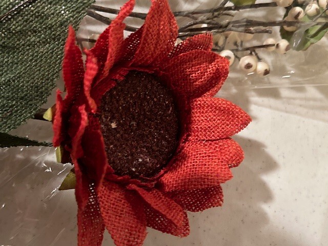 4 Large Sunflower and Berry Stems