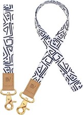 Pack of 2 Wrist and Neck Lanyards for ID Badges, Wristlet Keychain Holder Car Ke