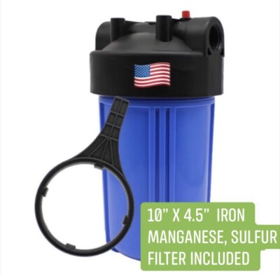 Iron/Sulfur Removal Whole House Water Filter System Drinking Water Big Blue 10 