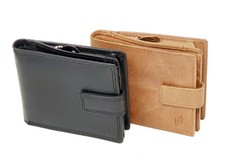 StarHide Men RFID Blocking Real Leather Wallet With Large Zipper Coin Pouch 1180